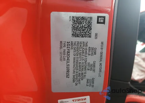 2020 Chevrolet Corvette Stingray 3Lt from USA, damaged, VIN 1G1Y82D41L5109152